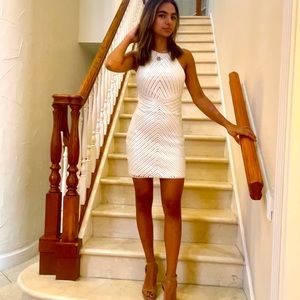 Sexy white dress with embroidery